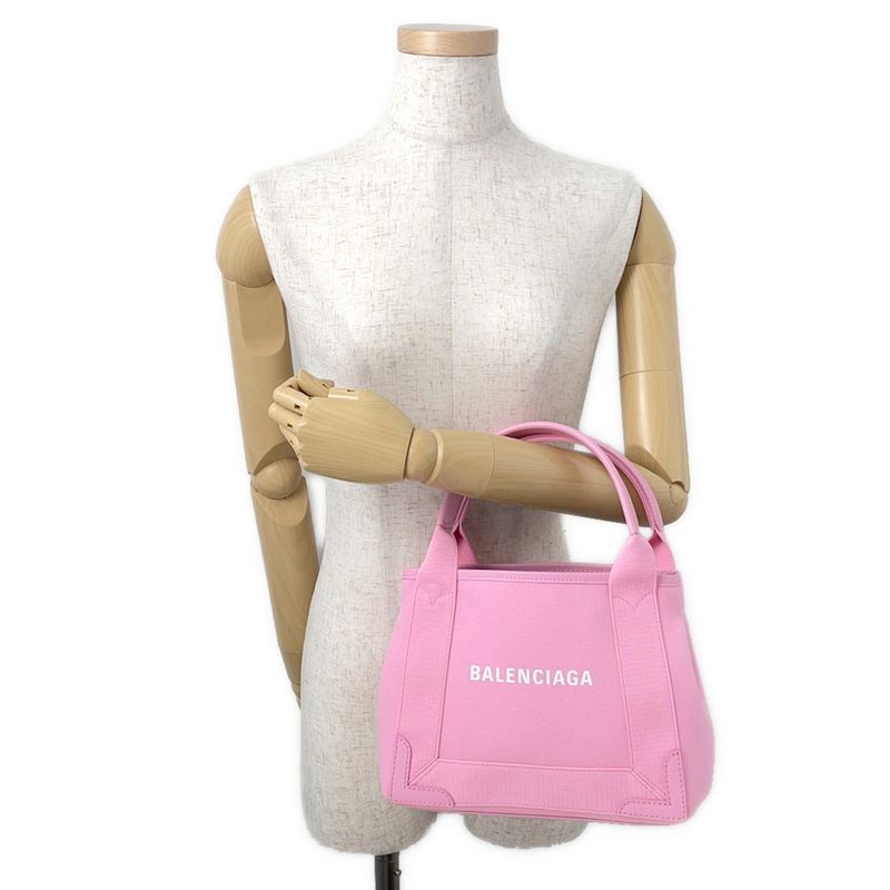 Balenciaga Navy Cabas XS 2-Way Shoulder Bag Pink Black