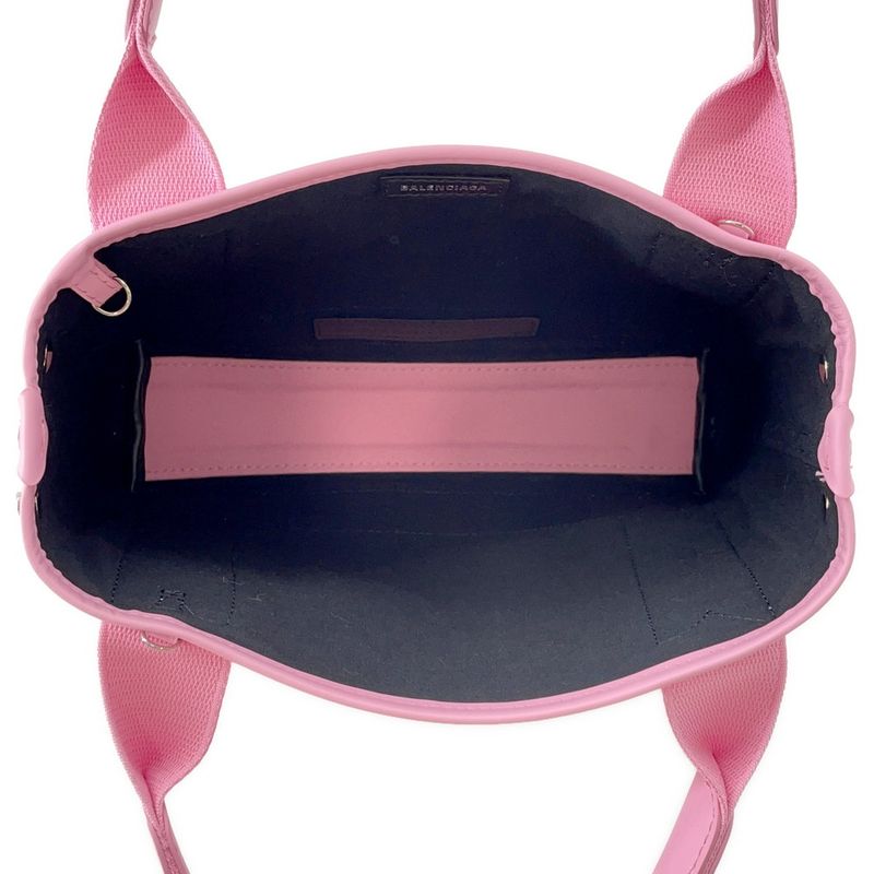 Balenciaga Navy Cabas XS 2-Way Shoulder Bag Pink Black