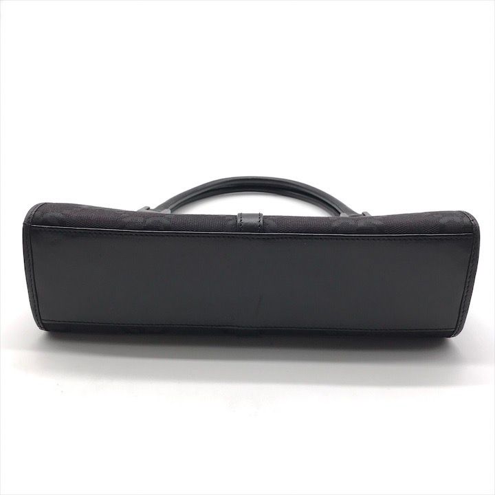 Gucci GG Canvas Jackie Mini Hand Bag Shoulder Black Leather Bag