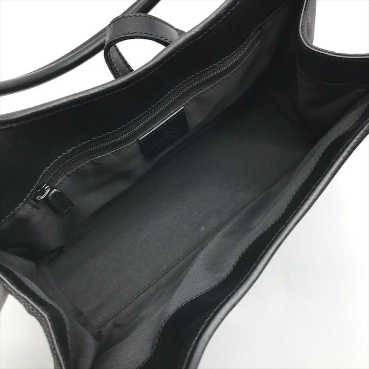 Gucci GG Canvas Jackie Mini Hand Bag Shoulder Black Leather Bag