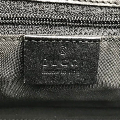 Gucci GG Canvas Jackie Mini Hand Bag Shoulder Black Leather Bag