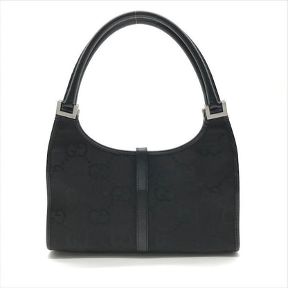 Gucci GG Canvas Jackie Mini Hand Bag Shoulder Black Leather Bag
