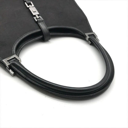 Gucci GG Canvas Jackie Mini Hand Bag Shoulder Black Leather Bag