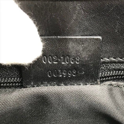 Gucci GG Canvas Jackie Mini Hand Bag Shoulder Black Leather Bag