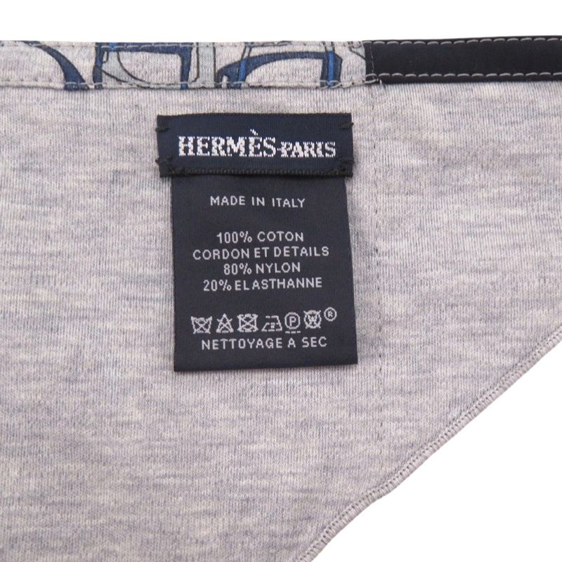 HERMES City Running Triangle Carre Cotton Nylon Polyurethane Glycine Ash Scarf