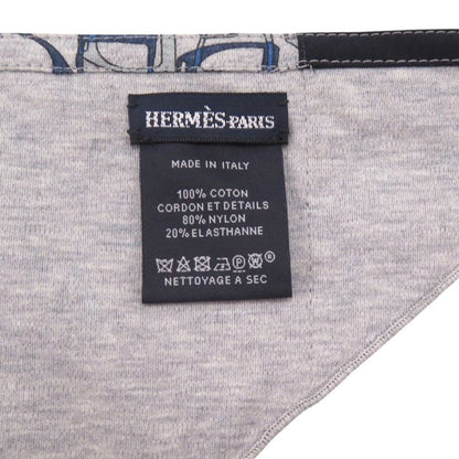 HERMES City Running Triangle Carre Cotton Nylon Polyurethane Glycine Ash Scarf
