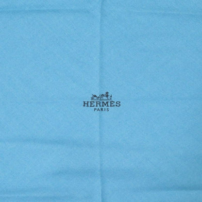 HERMES Losange Logo Cashmere Silk Blue- Blue Scarf 0323 HERMES