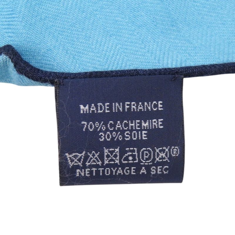HERMES Losange Logo Cashmere Silk Blue- Blue Scarf 0323 HERMES