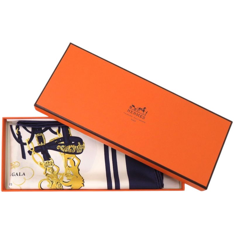 HERMES Pocket Chiff Carre 45 Petit Carre Brides De Gala Silk Multicolor Scarf