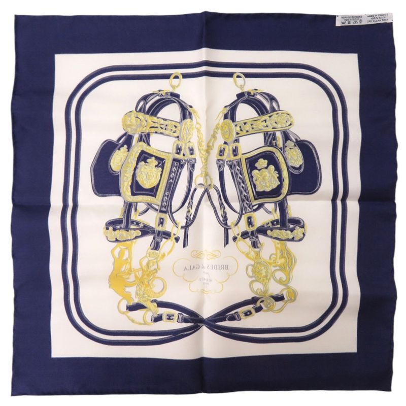 HERMES Pocket Chiff Carre 45 Petit Carre Brides De Gala Silk Multicolor Scarf