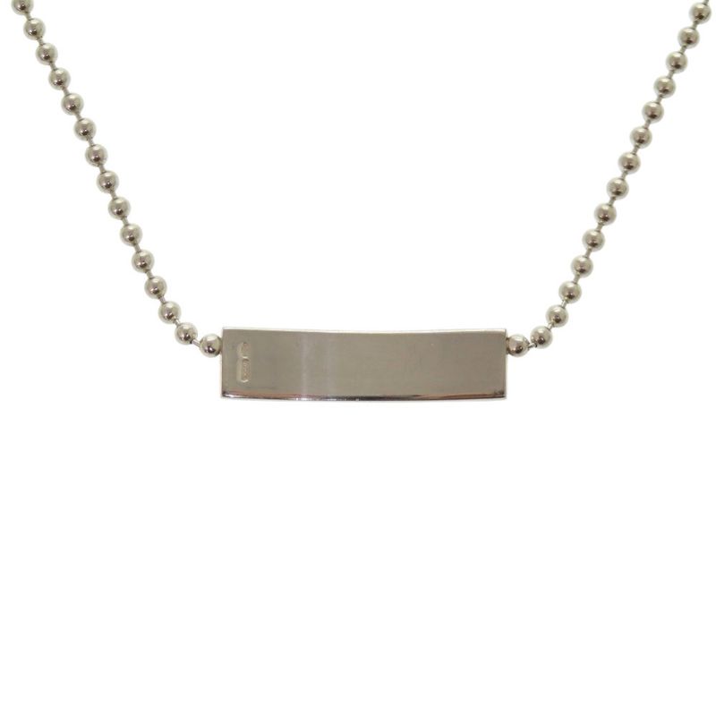 GUCCI Logo Plate Ball Chain 1697ar Silver-925 Silver Choker-0768 GUCCI