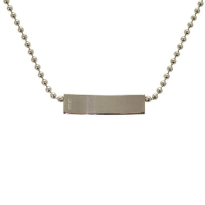 GUCCI Logo Plate Ball Chain 1697ar Silver-925 Silver Choker-0768 GUCCI