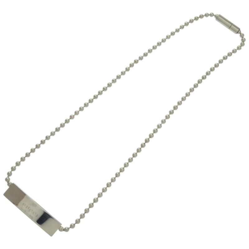 GUCCI Logo Plate Ball Chain 1697ar Silver-925 Silver Choker-0768 GUCCI