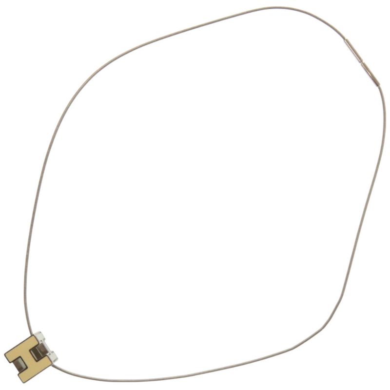 HERMES Cage Ash H Cube Metal Silver White Necklace 1034 HERMES
