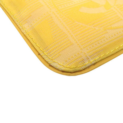 CHANEL Coco Mark New Travel Line With Key Ring PVC Leather Yellow Coin Case