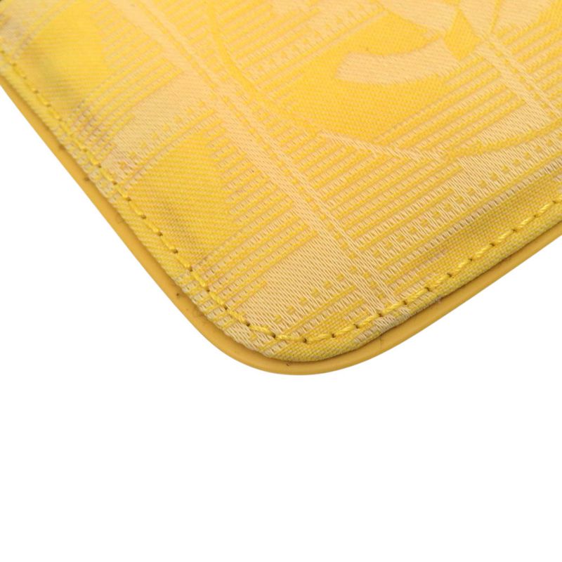 CHANEL Coco Mark New Travel Line With Key Ring PVC Leather Yellow Coin Case