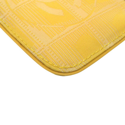 CHANEL Coco Mark New Travel Line With Key Ring PVC Leather Yellow Coin Case