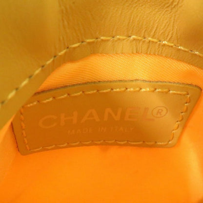 CHANEL Coco Mark New Travel Line With Key Ring PVC Leather Yellow Coin Case