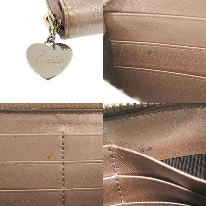 GUCCI Micro Guccissima 308260 Enamel Pink Long Wallet 1052 GUCCI