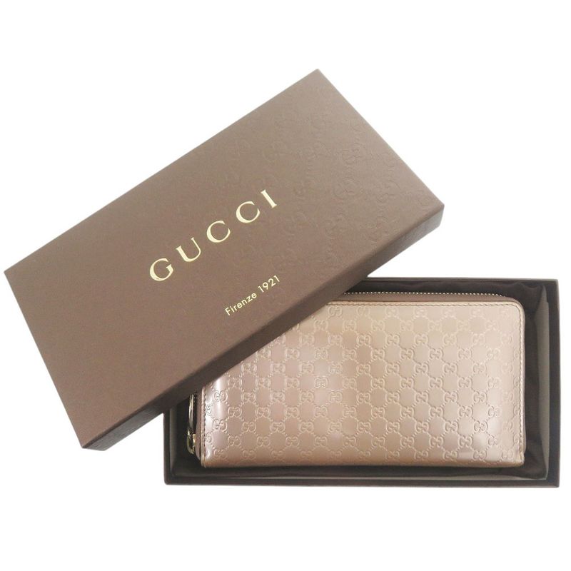 GUCCI Micro Guccissima 308260 Enamel Pink Long Wallet 1052 GUCCI