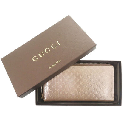 GUCCI Micro Guccissima 308260 Enamel Pink Long Wallet 1052 GUCCI