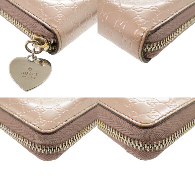 GUCCI Micro Guccissima 308260 Enamel Pink Long Wallet 1052 GUCCI