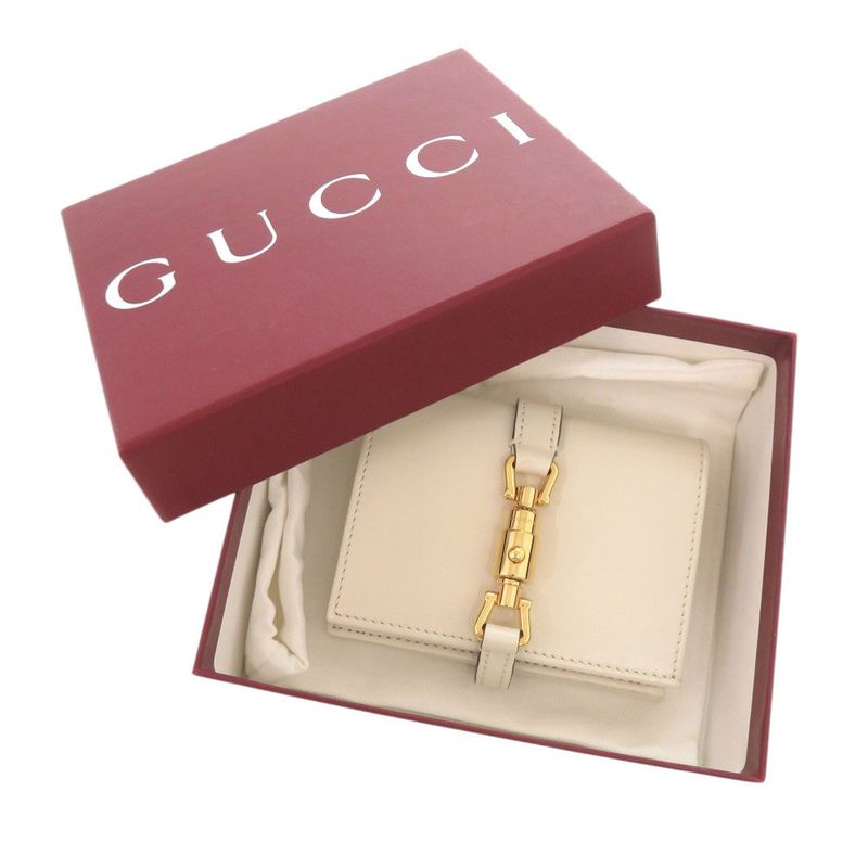 GUCCI Jack-1961 645536 Leather Ivory Bifold Wallet 1093 GUCCI