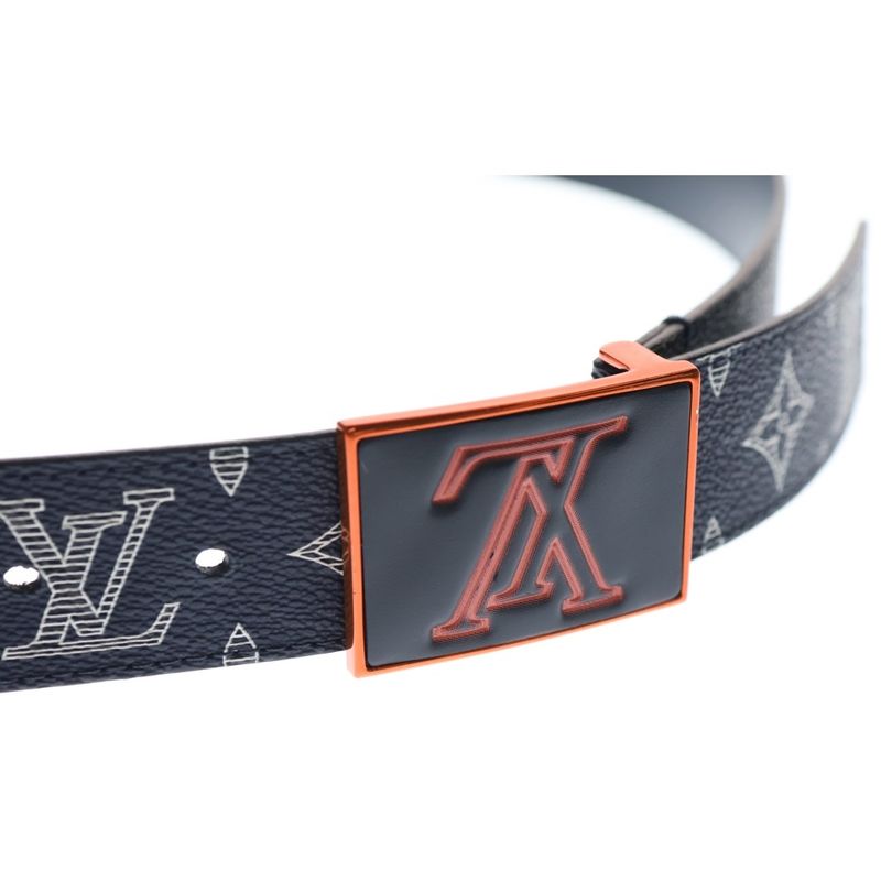 Louis Vuitton Sainteur Metropole Monogram -canvas Belt Navy- Leather M0049t
