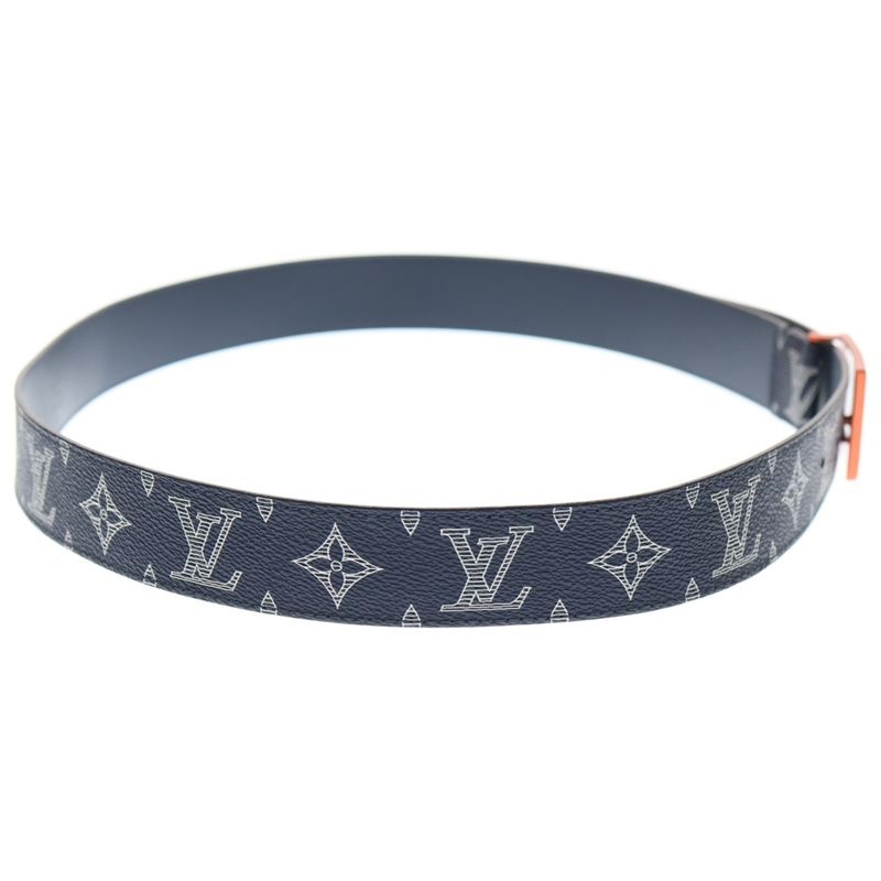 Louis Vuitton Sainteur Metropole Monogram -canvas Belt Navy- Leather M0049t