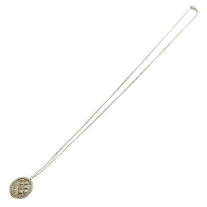 CHANEL Coco Mark Matelasse Plate Necklace Gold