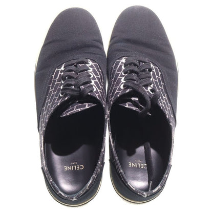 CELINE Canvas Low Cut Sneakers Black White 190010900