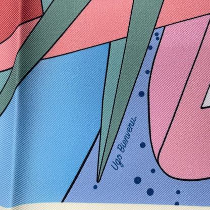 HERMES Carre 90 100% Silk Scarf Space Derby Space Derby Blue