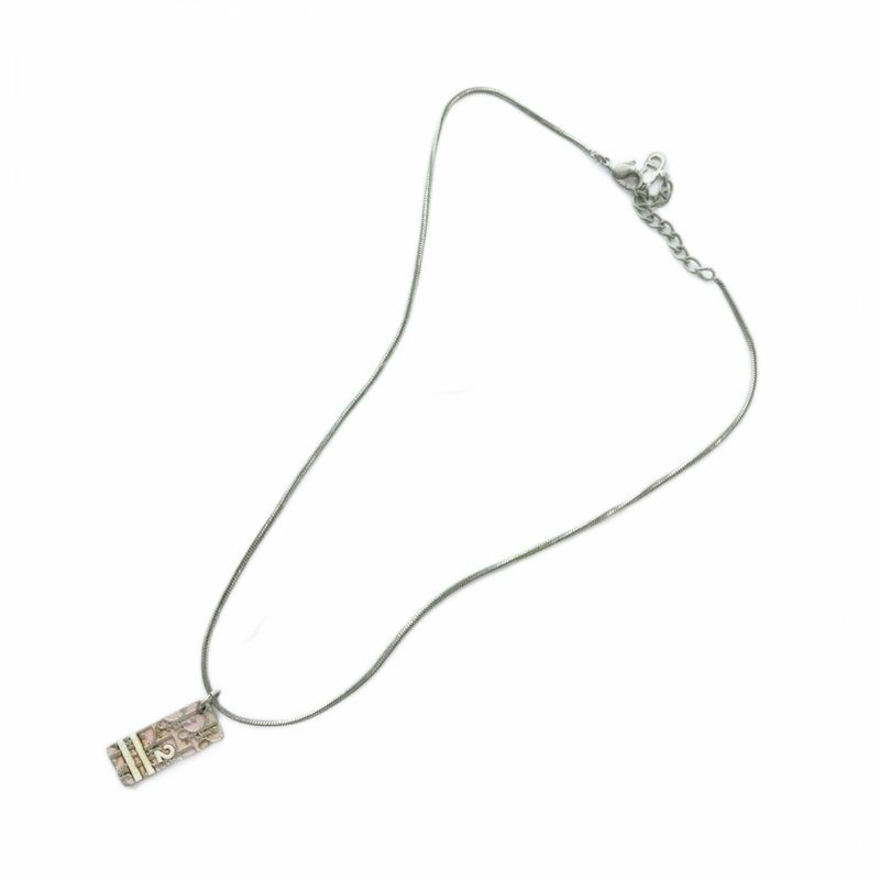 Christian DIOR Necklace Accessories - Pendant Logo Trotter - Silver Pink • GY11