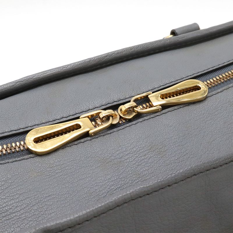 LOEWE Amazona 35 Anagram Handbag Mini Boston Bag Leather Blue-grey Gold Hardware