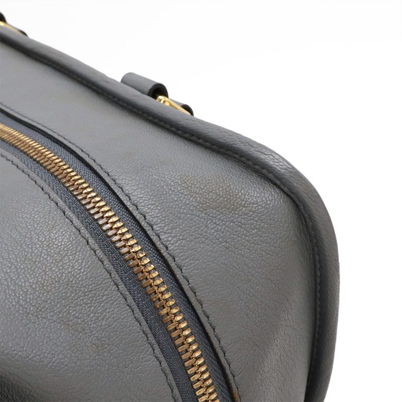 LOEWE Amazona 35 Anagram Handbag Mini Boston Bag Leather Blue-grey Gold Hardware