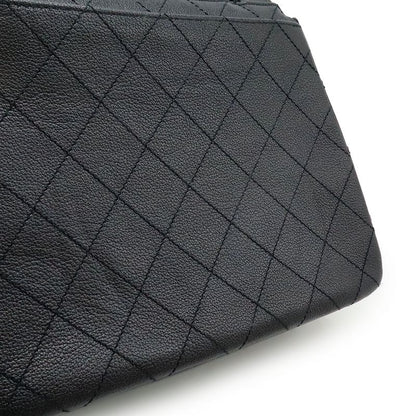 CHANEL 2.55 Matelasse Shoulder Bag Tote Bag Leather Black Hardware