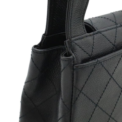 CHANEL 2.55 Matelasse Shoulder Bag Tote Bag Leather Black Hardware