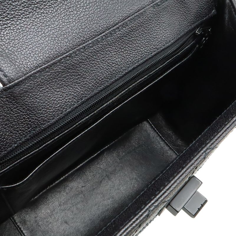 CHANEL 2.55 Matelasse Shoulder Bag Tote Bag Leather Black Hardware