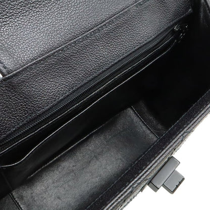 CHANEL 2.55 Matelasse Shoulder Bag Tote Bag Leather Black Hardware