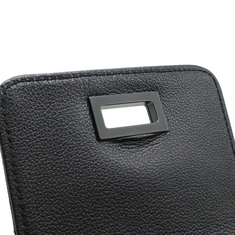 CHANEL 2.55 Matelasse Shoulder Bag Tote Bag Leather Black Hardware