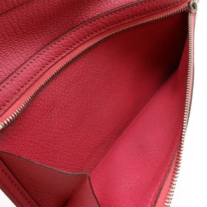 HERMES Bearn Soufflé Bifold Long Wallet Bifold Long Wallet Chevre Leather Fusha