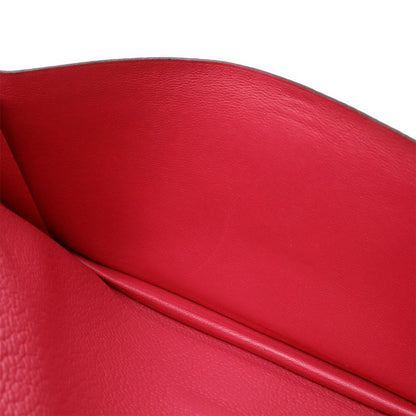 HERMES Bearn Soufflé Bifold Long Wallet Bifold Long Wallet Chevre Leather Fusha