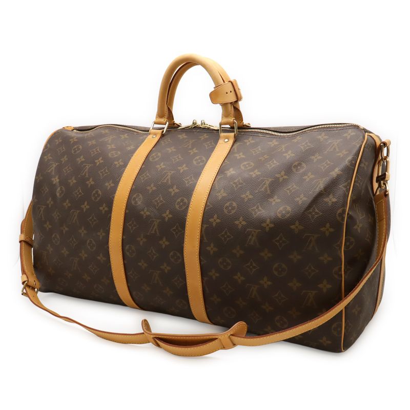 Louis Vuitton Monogram Keepall Bandolier 55 Boston Bag Travel Purse Travel Bag