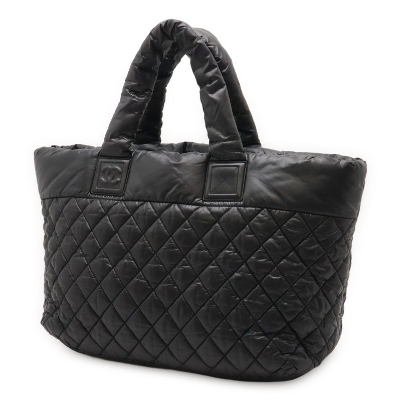 CHANEL Coco Cocoon Medium Tote MM Tote Bag Shoulder Bag Quilted Nylon Black
