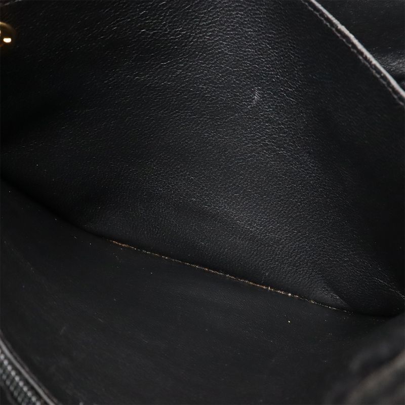 CHANEL Mouton Chain Tote Bag Handbag Shoulder Bag Leather Black Gold Hardware