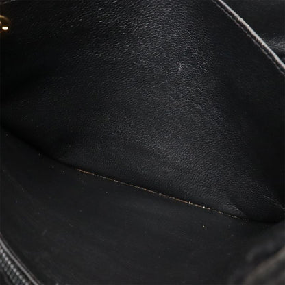 CHANEL Mouton Chain Tote Bag Handbag Shoulder Bag Leather Black Gold Hardware