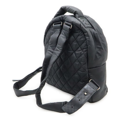 CHANEL Cocococoon Backpack Rucksack Sac Daypack Quilted Nylon Leather Black