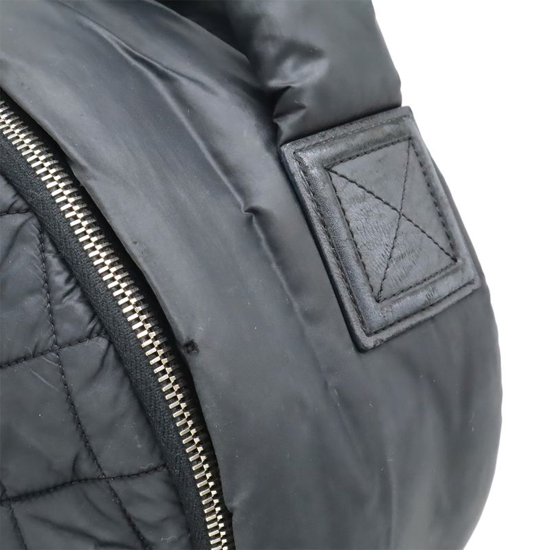 CHANEL Cocococoon Backpack Rucksack Sac Daypack Quilted Nylon Leather Black