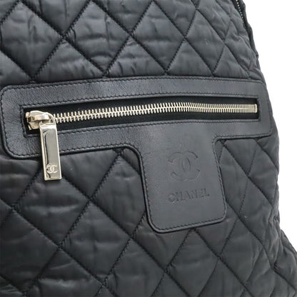 CHANEL Cocococoon Backpack Rucksack Sac Daypack Quilted Nylon Leather Black