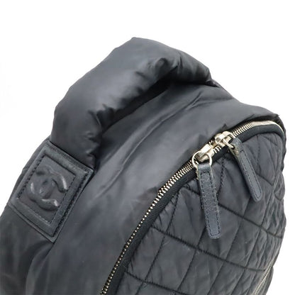 CHANEL Cocococoon Backpack Rucksack Sac Daypack Quilted Nylon Leather Black